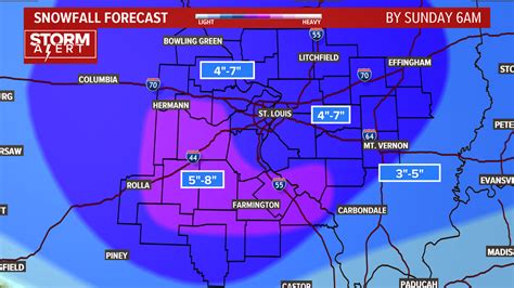 On the first day of the month, sunrise is at 7:18 am and sunset at 4:. . Stl snow forecast
